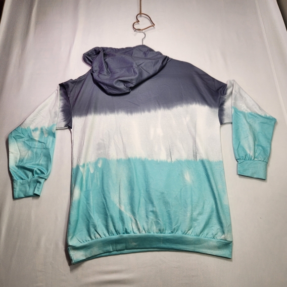 🩵🤍🩶Gradient Hoodie in Black and Teal Size XL - Picture 2 of 6